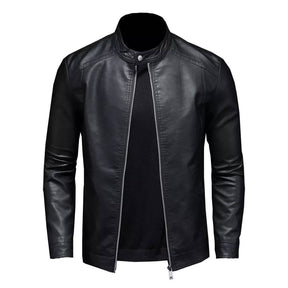 Jaqueta De Couro Masculino Casual Motoqueiro