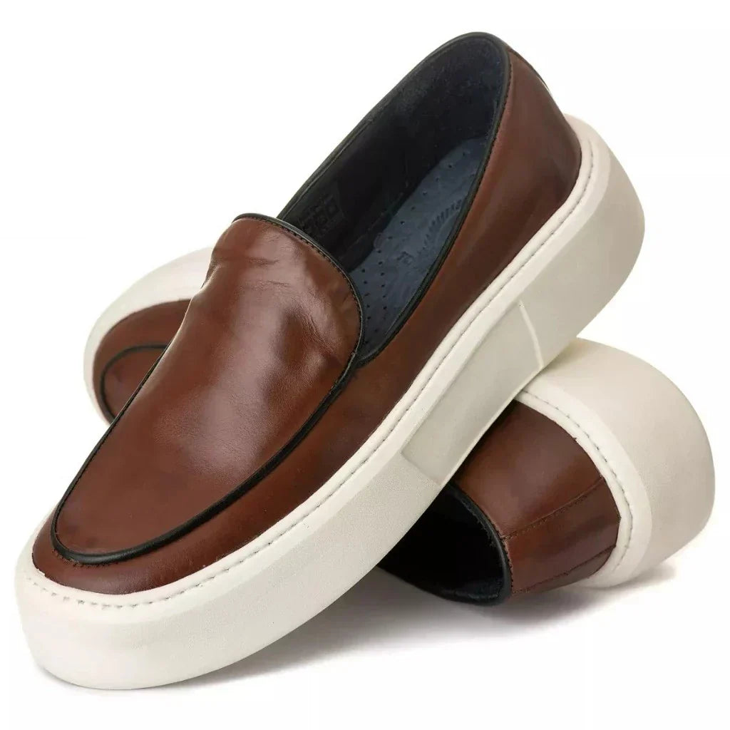 Sapato Mocassim Casual Masculino Slip On Everest Estiloso 5cm Esporte Fino Sola Alta